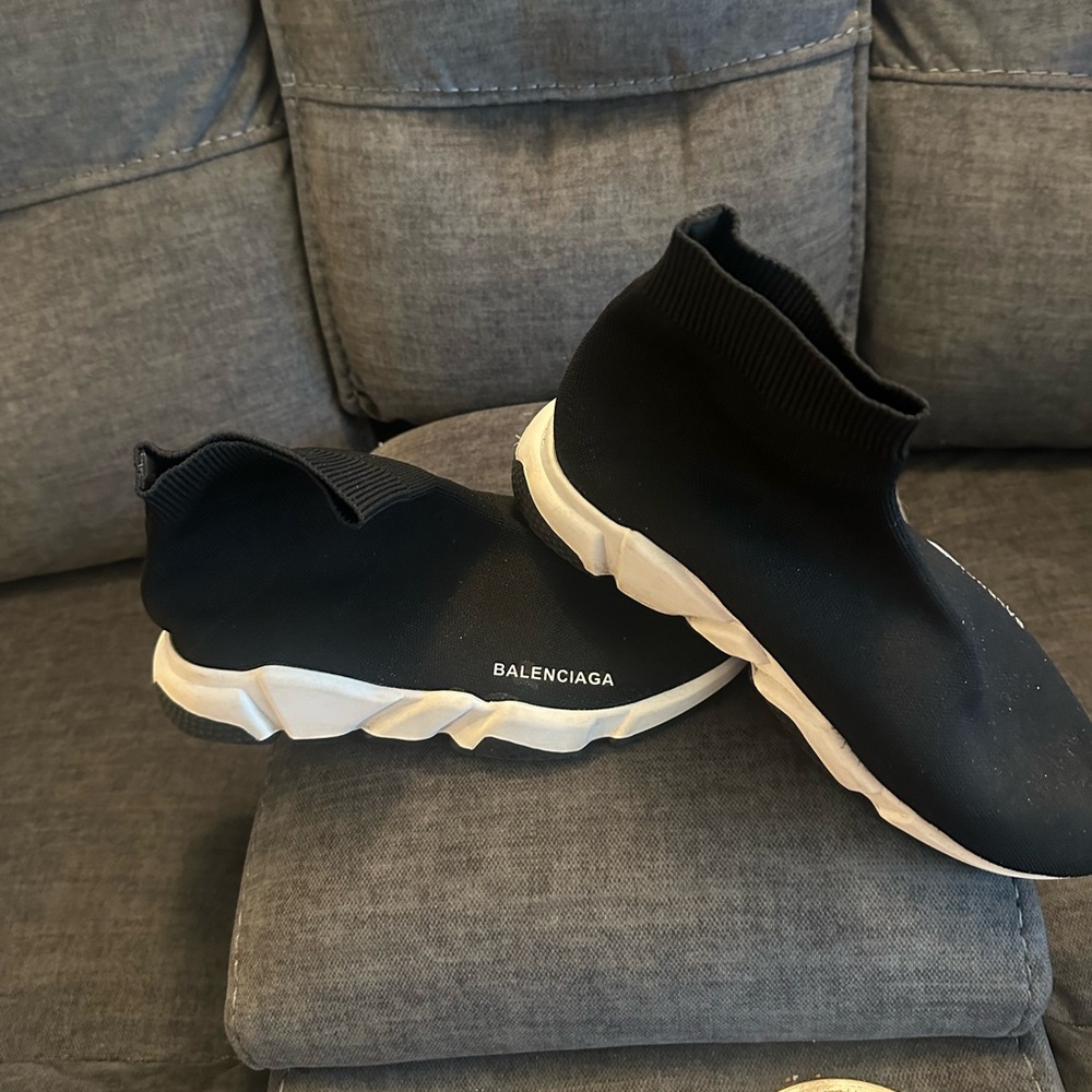Balenciaga Black and White Sock Sneakers